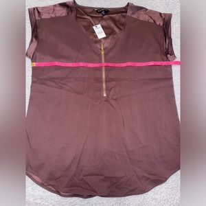 Express Plum/Burgundy Silky Style Blouse NWT